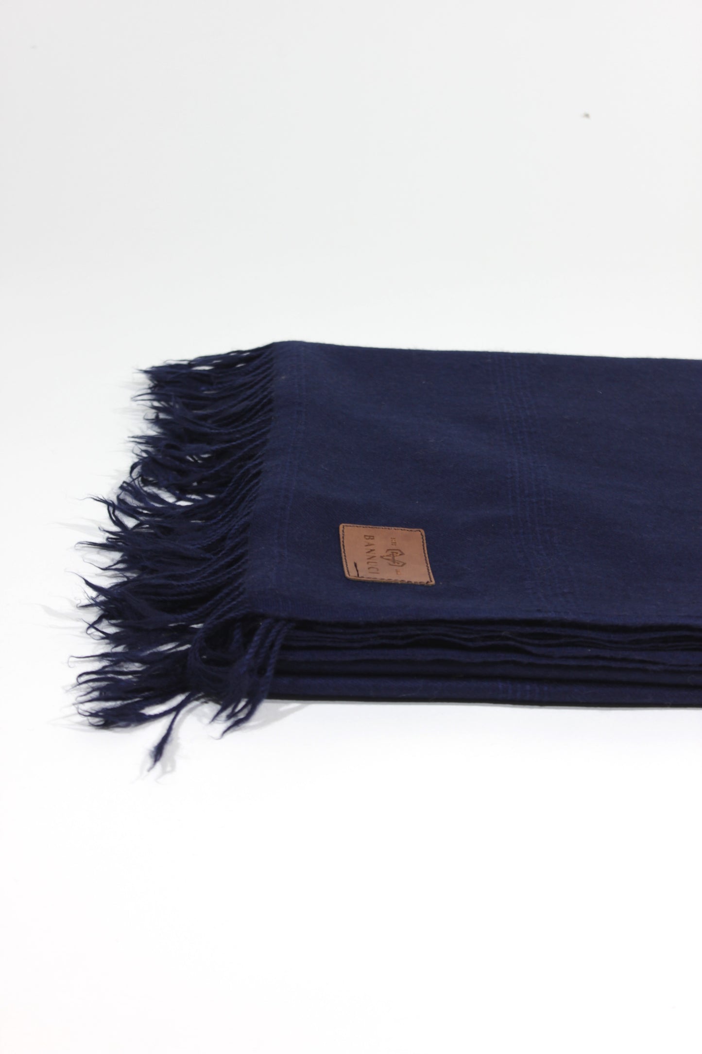 Premium Quality Plain Double Fiber Navy Blue Pure Woolen Shawl